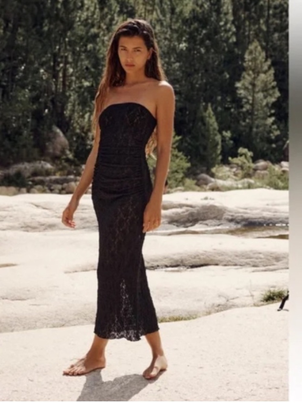Zara Strapless Black Lace Dress
